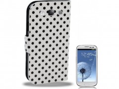 3701 funda de piel de lunares negros samsung galaxy s3 apertura lateral.jpeg
