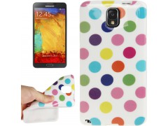 8668 funda tpu para samsung galaxy note 3 blanca con lunares de colores.jpeg
