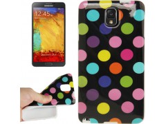 8674 funda tpu para samsung galaxy note 3 negra con lunares de colores.jpeg